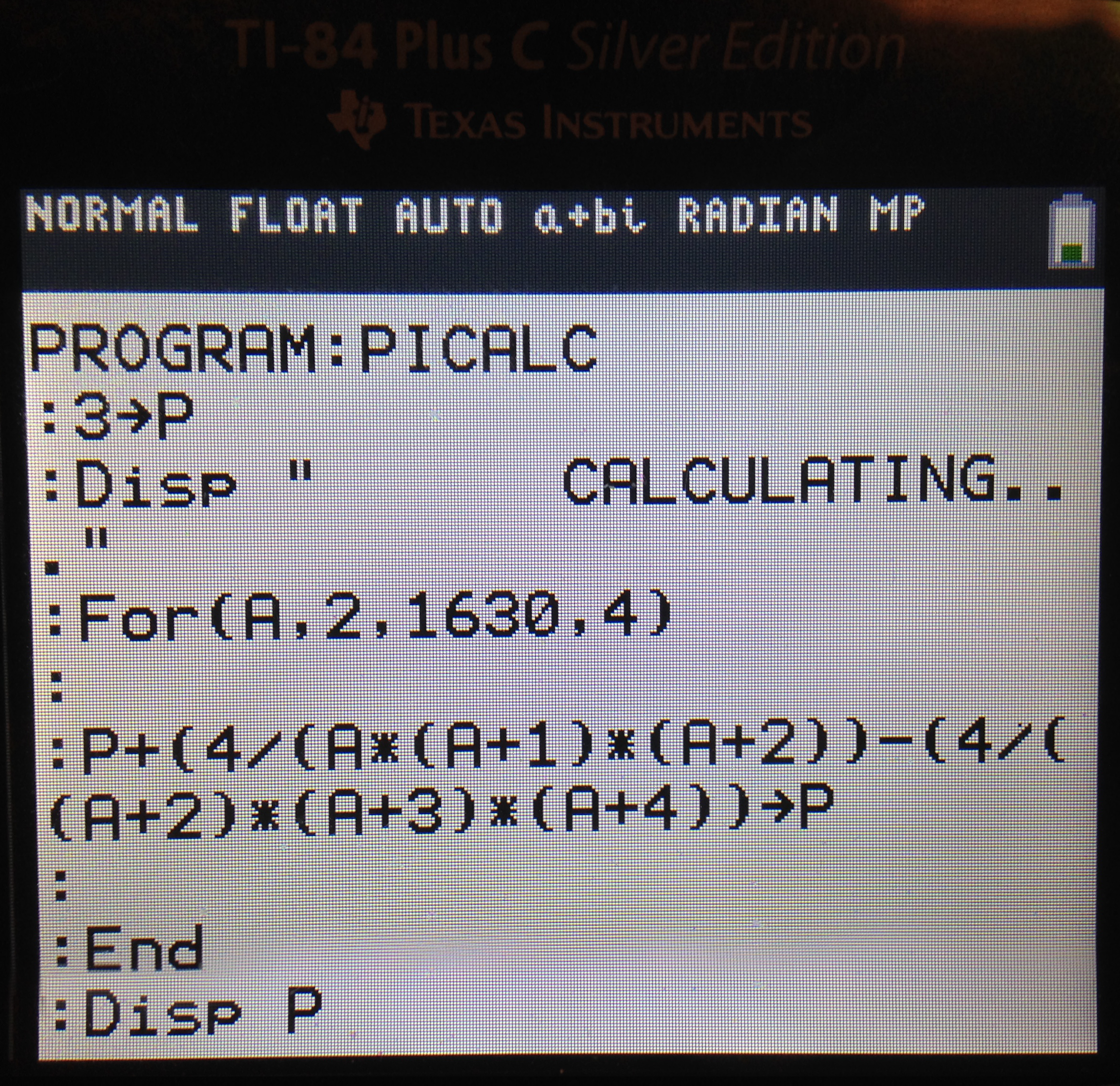 picalc program